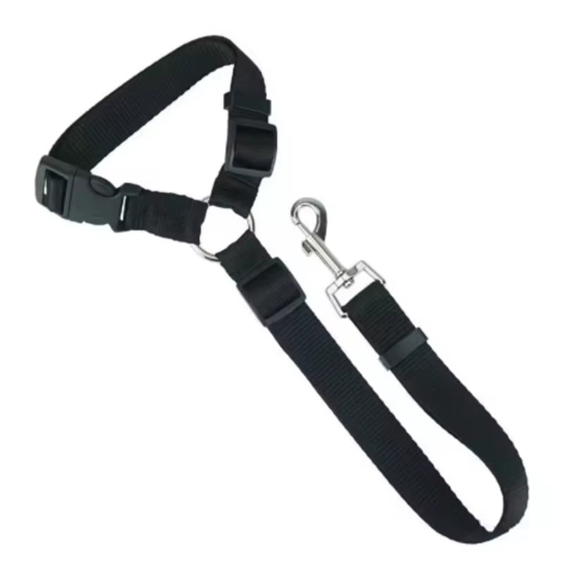 Solid Color Pet Car Seat Belt Nylon Lead Leash Backseat Safety Belt Adjustable Dogs Harness Collar Pet Accessories