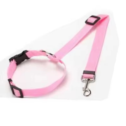 Solid Color Pet Car Seat Belt Nylon Lead Leash Backseat Safety Belt Adjustable Dogs Harness Collar Pet Accessories