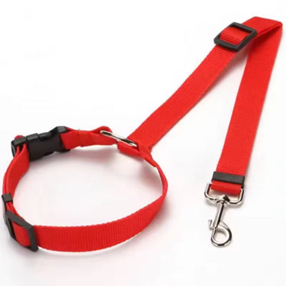Solid Color Pet Car Seat Belt Nylon Lead Leash Backseat Safety Belt Adjustable Dogs Harness Collar Pet Accessories